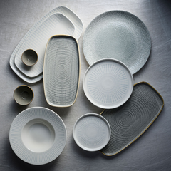 CHURCHILL-ĐĨA GỐM 35X18.5CM (STONECAST GREY CHEFS' WALLED OBLONG PLATE)