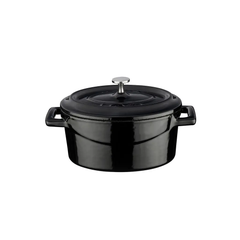 LAVA-NỒI GANG 0.76L, 14CM, MÀU ĐEN (TRENDY ROUND CASSEROLE)_P011860