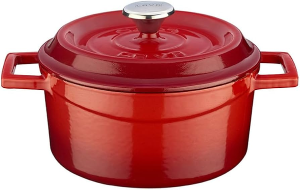 LAVA-NỒI GANG 0.76L, 14CM, MÀU ĐỎ (TRENDY ROUND CASSEROLE)_P011863