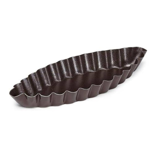 KHUÔN BÁNH D120X14MM (FLUTED OVAL BOAT MOULD NON STICK) P008201