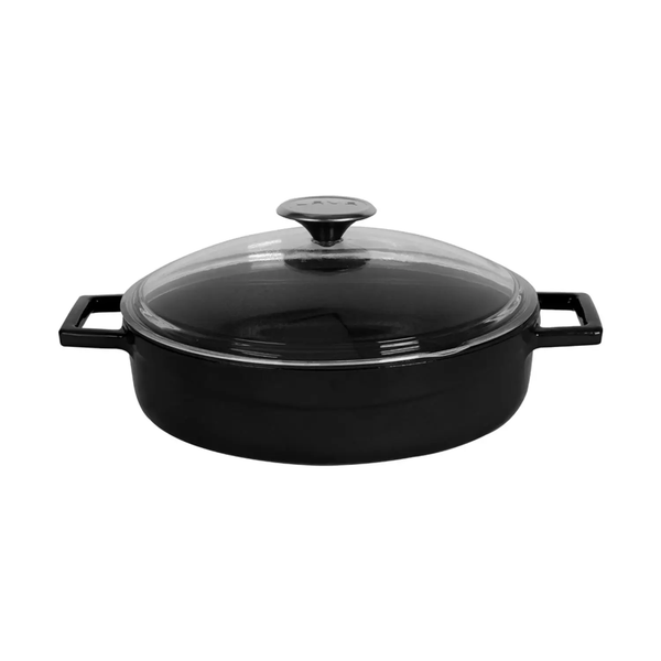 LAVA-NỒI GANG D24XH6CM MÀU ĐEN (CASSEROLE W/LID)_P049757