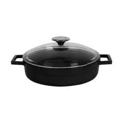 LAVA-NỒI GANG D24XH6CM MÀU ĐEN (CASSEROLE W/LID)_P049757