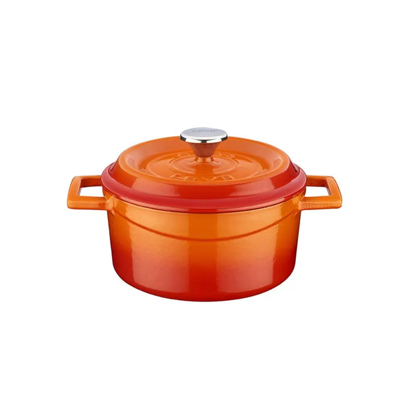 LAVA-NỒI GANG 1.66L, 18CM, MÀU CAM (TRENDY ROUND CASSEROLE)_P022026