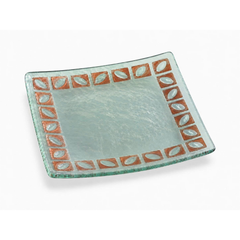 TÔ 30X30CM (SQUARE CURVE BOWL WITH LEAF DESIGN COPPER)