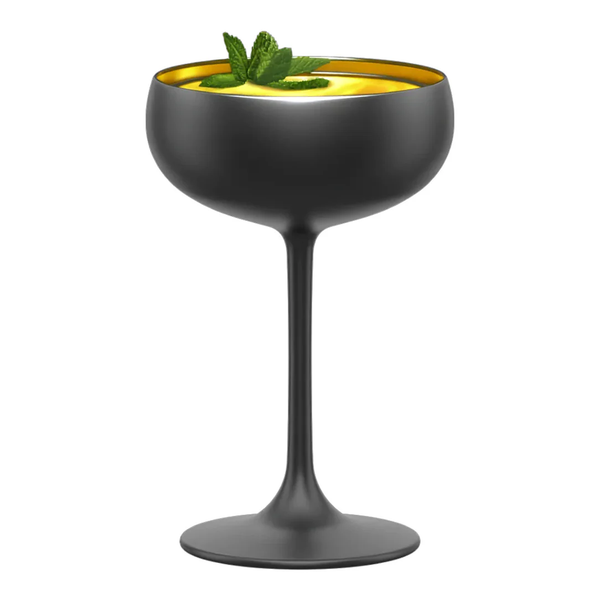 STOELZLE-LY ELEMENTS 230ML (CHAMPAGNE SAUCER) MATT-BLACK GOLD_P010250