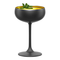 STOELZLE-LY ELEMENTS 230ML (CHAMPAGNE SAUCER) MATT-BLACK GOLD_P010250