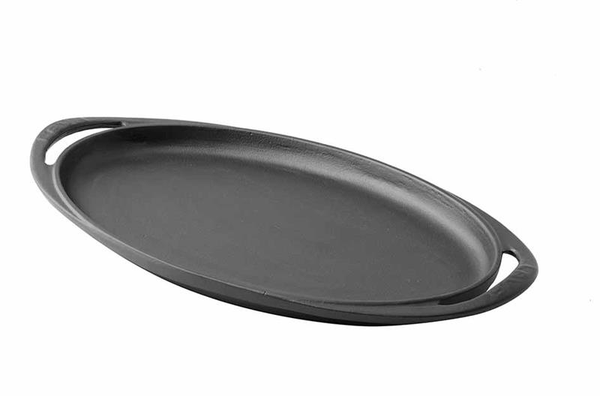 LAVA-CHẢO GANG MÀU ĐEN 23X40CM (OVAL FRYING PAN)