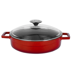 LAVA-NỒI GANG MÀU ĐỎ D28XH6.3CM 3.51L (CASSOROLE W/LID)