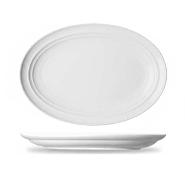 ĐĨA 41CM (AURA OVAL PLATE PLATINUM LINING 2MM ON THE EMBOSS OF THE RIM)_P053329