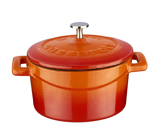 LAVA-NỒI GANG 0.35L, 10CM, MÀU CAM (FOLK MINI CASSEROLE)