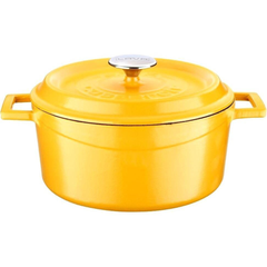 LAVA-NỒI GANG 0.76L, 14CM, MÀU VÀNG (TRENDY ROUND CASSEROLE)_P011864