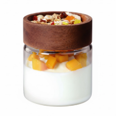 HŨ THỦY TINH 130ML (ZOIE YOGURT BOTTLE W/WOODEN LID)_P010668