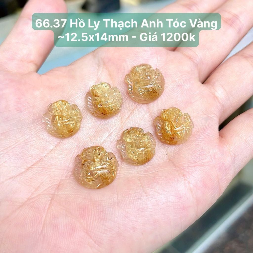 Hồ Ly Thạch Anh Tóc Vàng ~12.5x14mm - 66.37