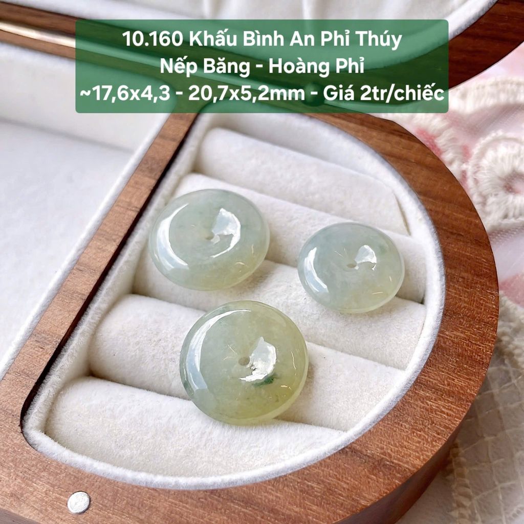 Khấu Bình An Phỉ Thúy Nếp Băng - Hoàng Phỉ 10.160
