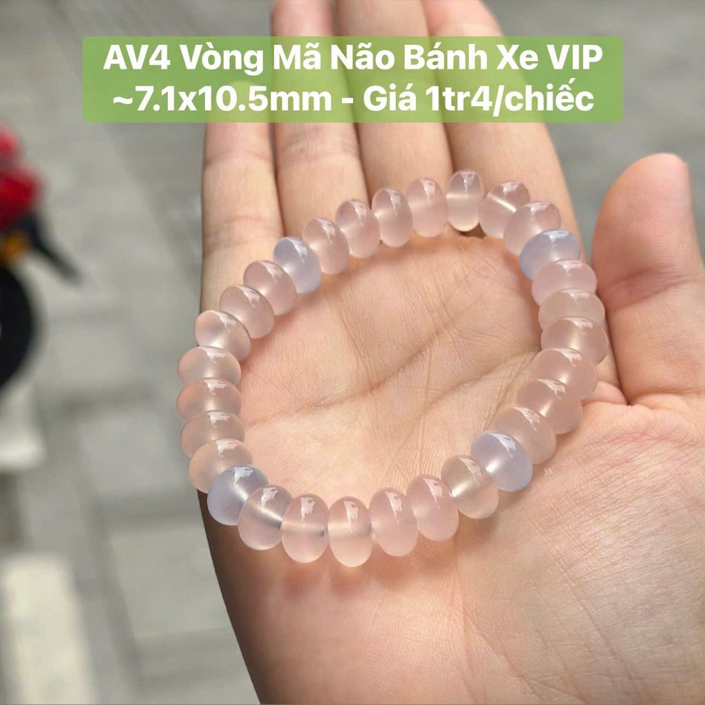 Vòng Ngọc Tuỷ Chalcedony Bánh Xe VIP ~7.1x10.5mm AV4