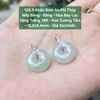 Khấu Bình An Phỉ Thúy Nếp Băng - Băng - Hoa Bay Lục Vàng Trắng 18K - Kim Cương Tấm ~16,2x5,4mm 128.5