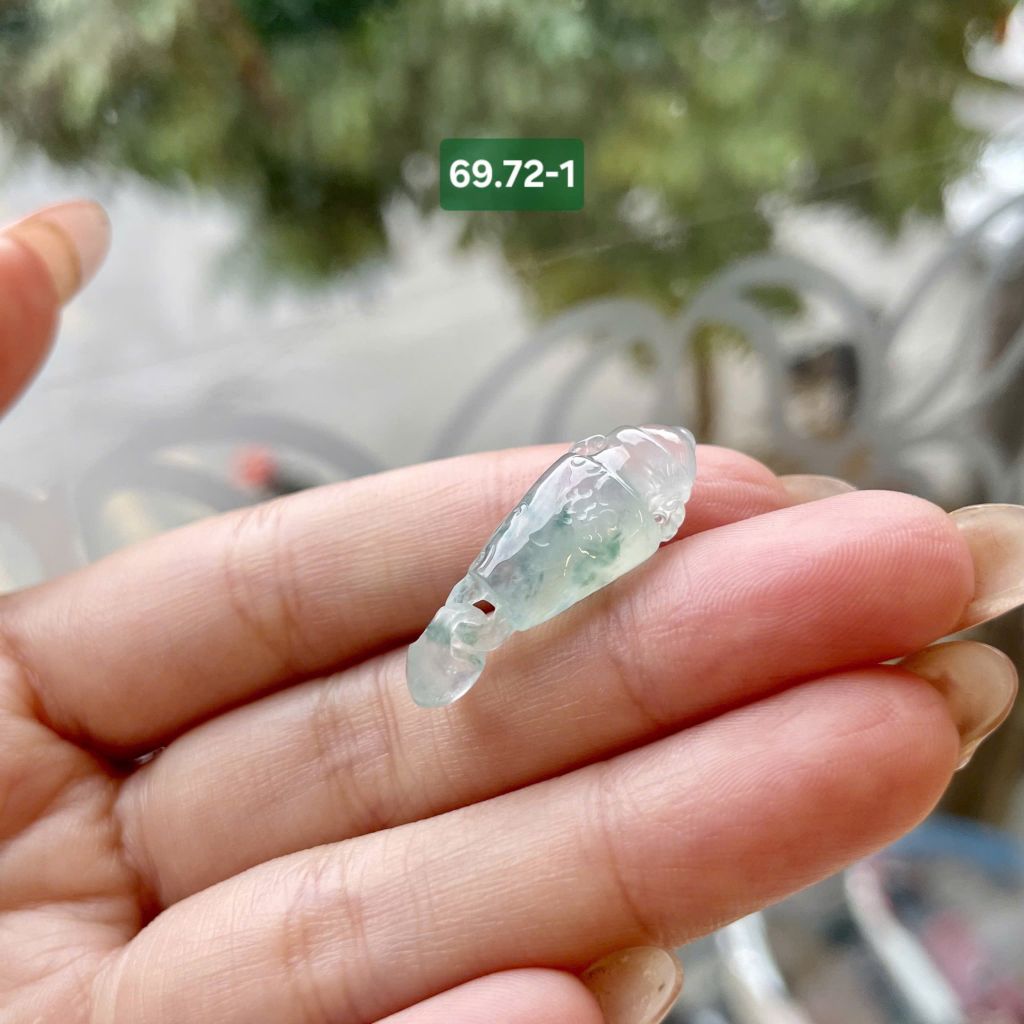 Vô Sự Bài Phỉ Thúy Băng - Keo - Hoa Bay Lam ~10,8x22,8x6mm 69.72