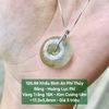 Khấu Bình An Phỉ Thúy  Băng - Hoàng Lục Phỉ  Vàng Trắng 18K - Kim Cương tấm  ~17,3x5,8mm 126.88