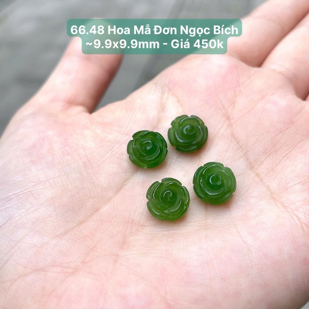 Hoa Mẫ Đơn Ngọc Bích ~9.9x9.9mm 66.48
