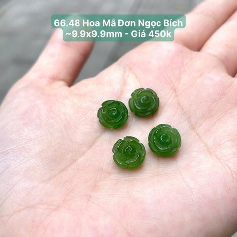 Hoa Mẫ Đơn Ngọc Bích ~9.9x9.9mm 66.48