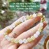 Vòng Tay Phỉ Thúy Băng - Keo - Trắng mix Hoàng Phỉ 14.419