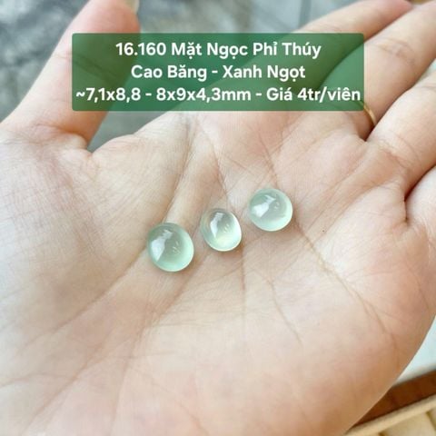 Mặt Ngọc Phỉ Thúy  Cao Băng - Xanh Ngọt  ~7,1x8,8 - 8x9x4,3mm 16.160