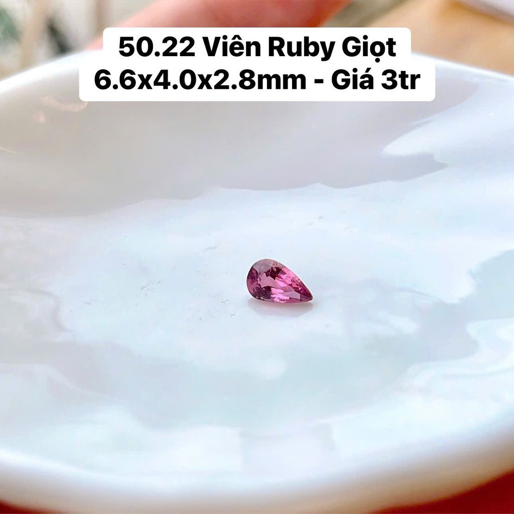 Viên Ruby Giọt  6.6x4.0x2.8mm 50.22