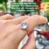 Nhẫn Ngọc Phỉ Thúy  Cao Băng - Bạch Nguyệt Quang  Vàng Hồng 14K - Moissanite tấm  ~7,7x8,8mm 126.52