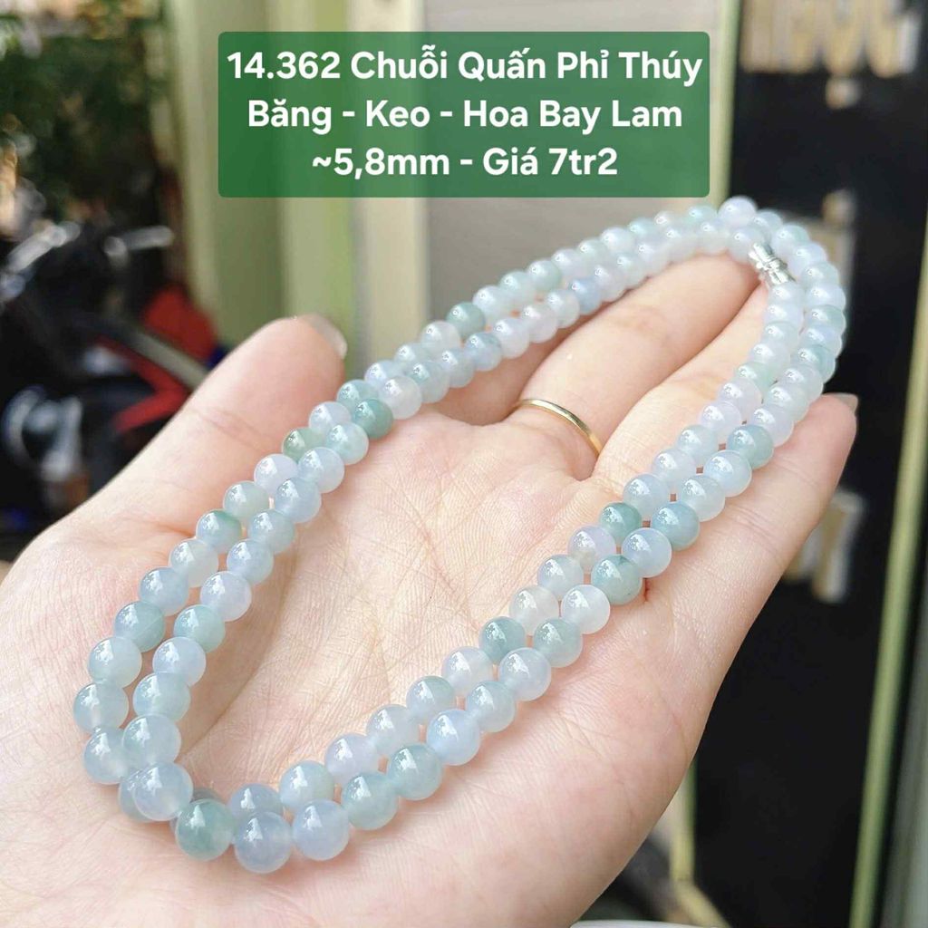 Chuỗi Quấn Phỉ Thúy Băng - Keo - Hoa Bay Lam 14.362