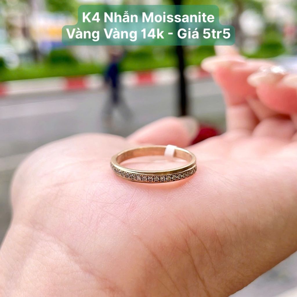 Nhẫn Moissanite VV 14k K4