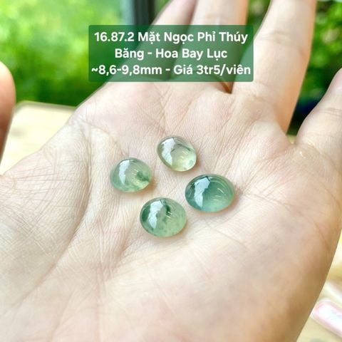 Mặt Ngọc Phỉ Thúy  Băng - Hoa Bay Lục  ~8,6-9,8mm 16.87.2