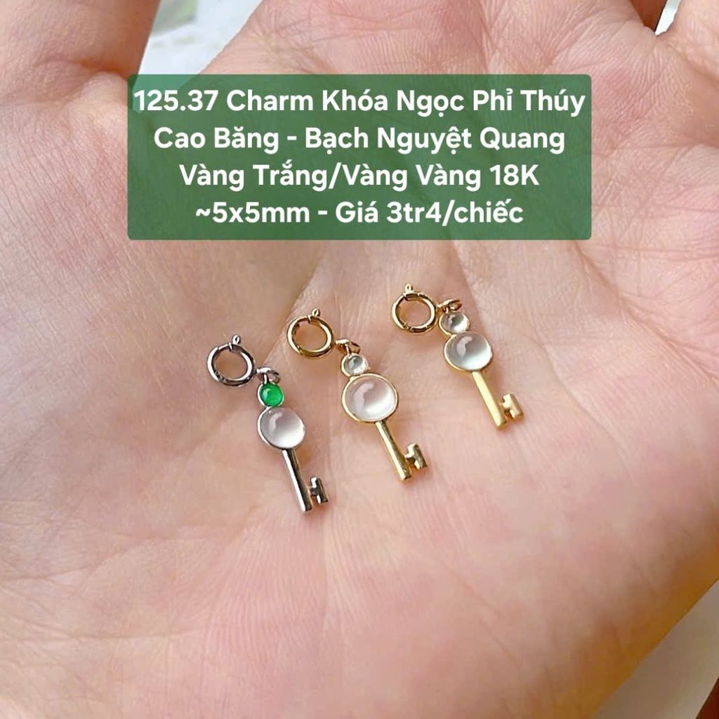 Charm Ngọc Phỉ Thúy Băng - Bạch Nguyệt Quang - Hoa Bay VV18 ~5-9mm 125.37
