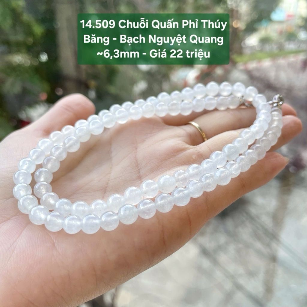 Chuỗi Quấn Phỉ Thúy  Băng - Bạch Nguyệt Quang  ~6,3mm 14.509