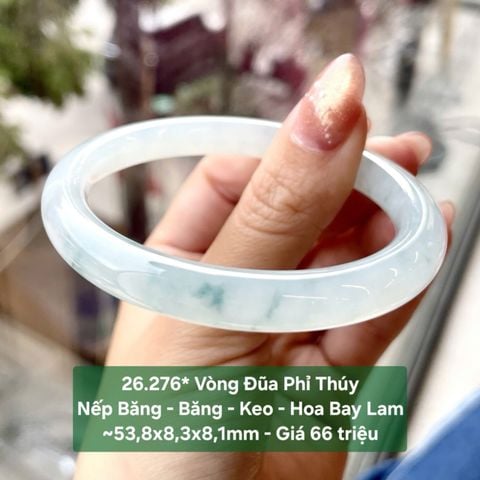 Vòng Đũa Phỉ Thúy  Nếp Băng - Băng - Keo - Hoa Bay Lam  ~53,8x8,3x8,1mm 26.276