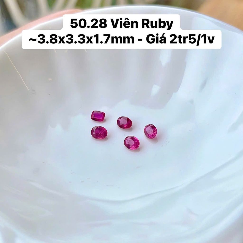 Viên Ruby  ~3.8x3.3x1.7mm 50.28