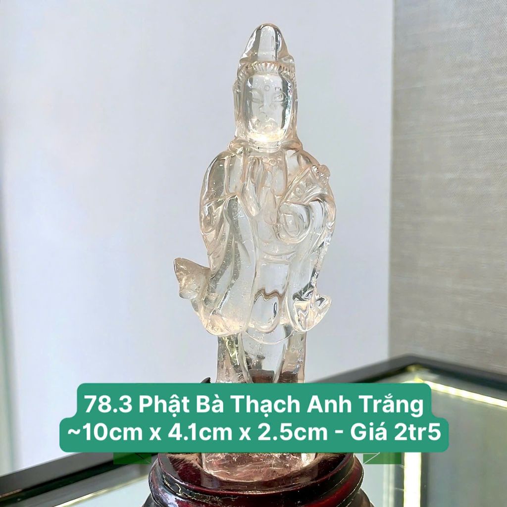 Phật Bà Thạch Anh Trắng ~ 10x4.1x2.5cm - 78.3