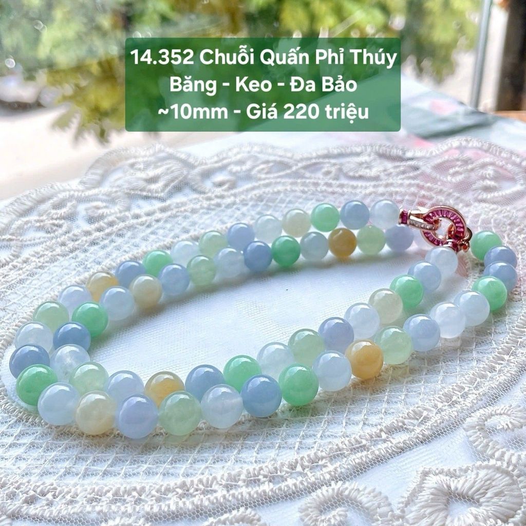 Chuỗi Quấn Phỉ Thúy  Băng - Keo - Đa Bảo  ~10mm 14.352