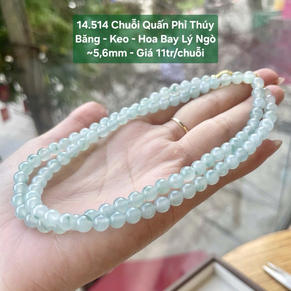Chuỗi Quấn Phỉ Thúy  Băng - Keo - Hoa Bay Lý Ngò  ~5,6mm 14.514