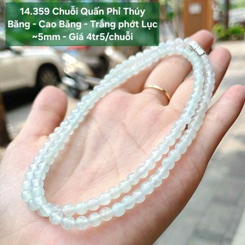 Chuỗi Quấn Phỉ Thúy Băng - Cao Băng - Trắng phớt Lục 14.359