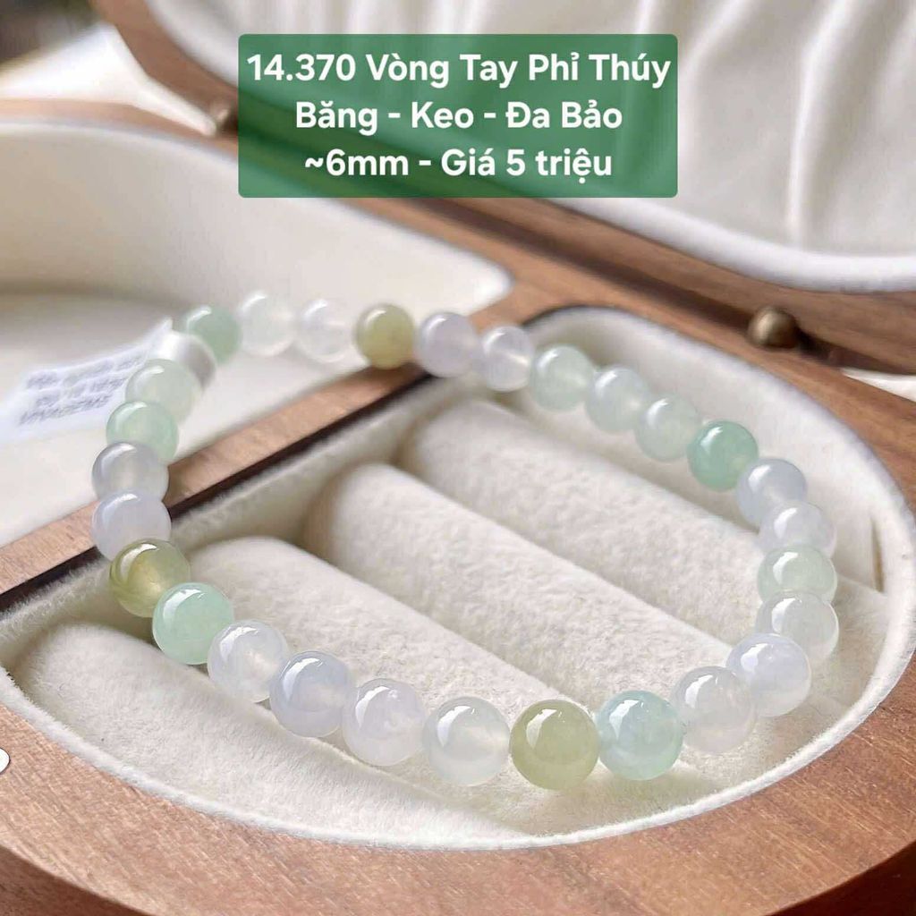 Vòng Tay Phỉ Thuý Băng - Keo - Đa Bảo ~6mm -  14.370