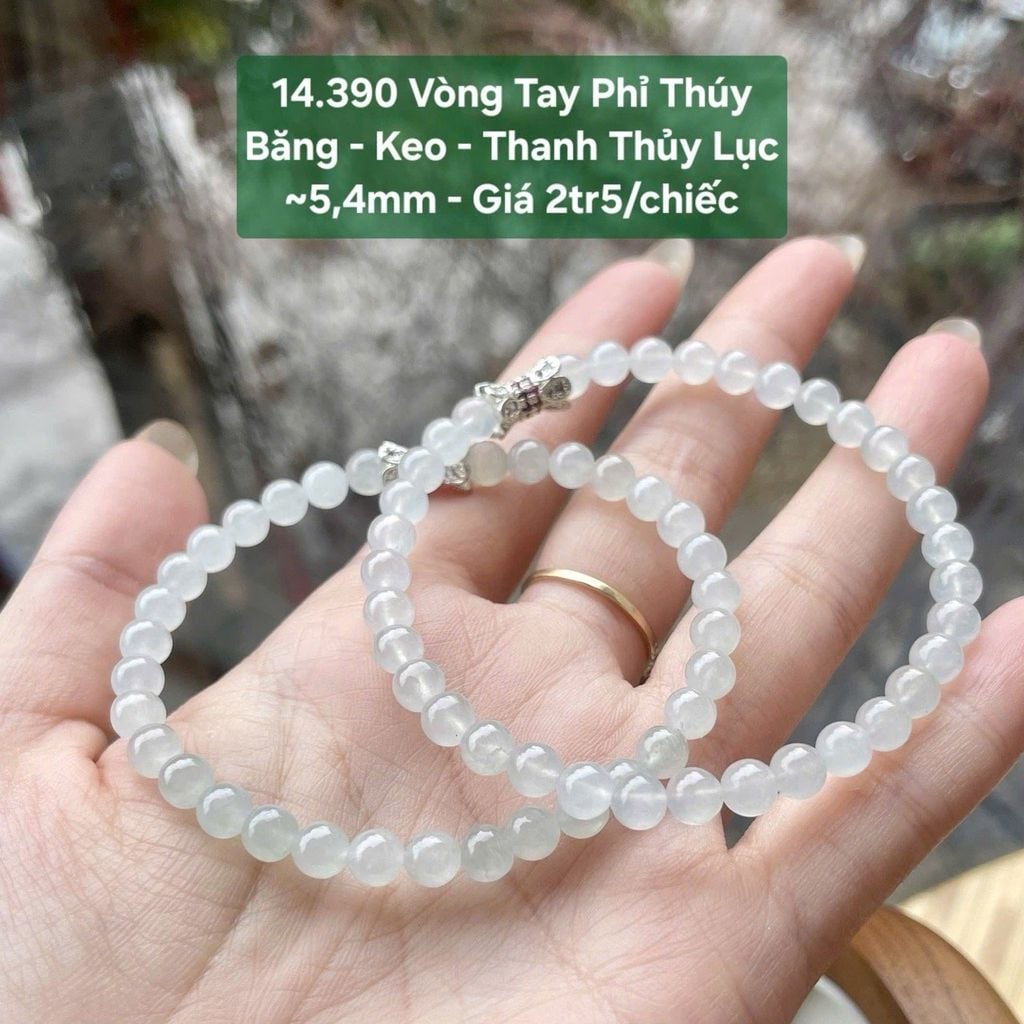 Vòng Tay Phỉ Thúy  Băng - Keo - Thanh Thủy Lục  ~5,4mm 14.390
