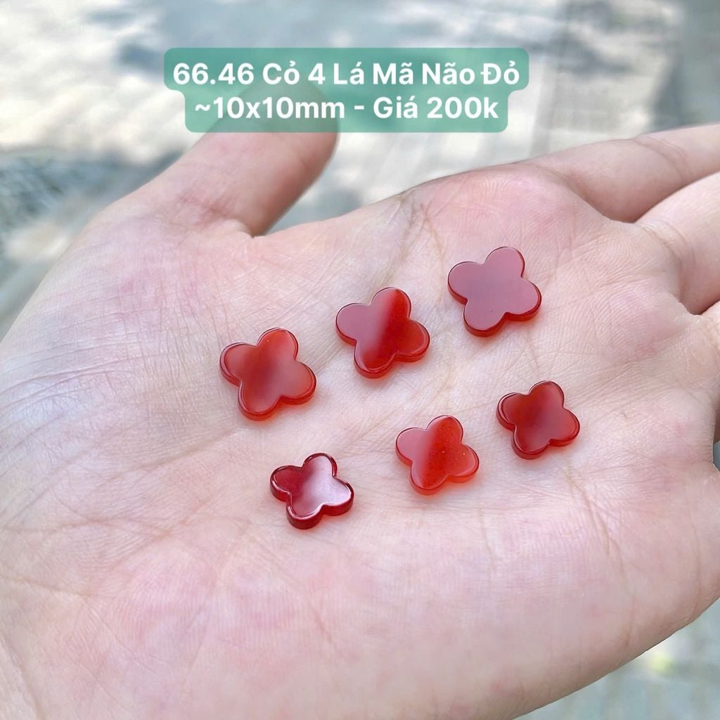 Cỏ 4 Lá Mã Não Đỏ ~10x10mm - 66.46