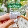 Nhẫn Ngọc Phỉ Thuý Băng- Trắng Phớt Tím ~17mm 5.59.3