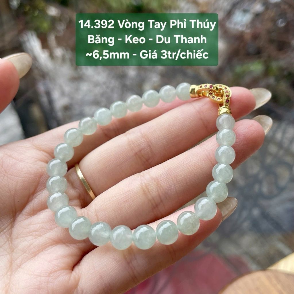 Vòng Tay Phỉ Thúy Băng - Keo - Du Thanh ~6,5mm 14.392