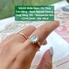 Nhẫn Ngọc Phỉ Thúy  Cao Băng - Bạch Nguyệt Quang  Vàng Vàng 14K - Moissanite tấm  ~7,7x9,3mm 126.62