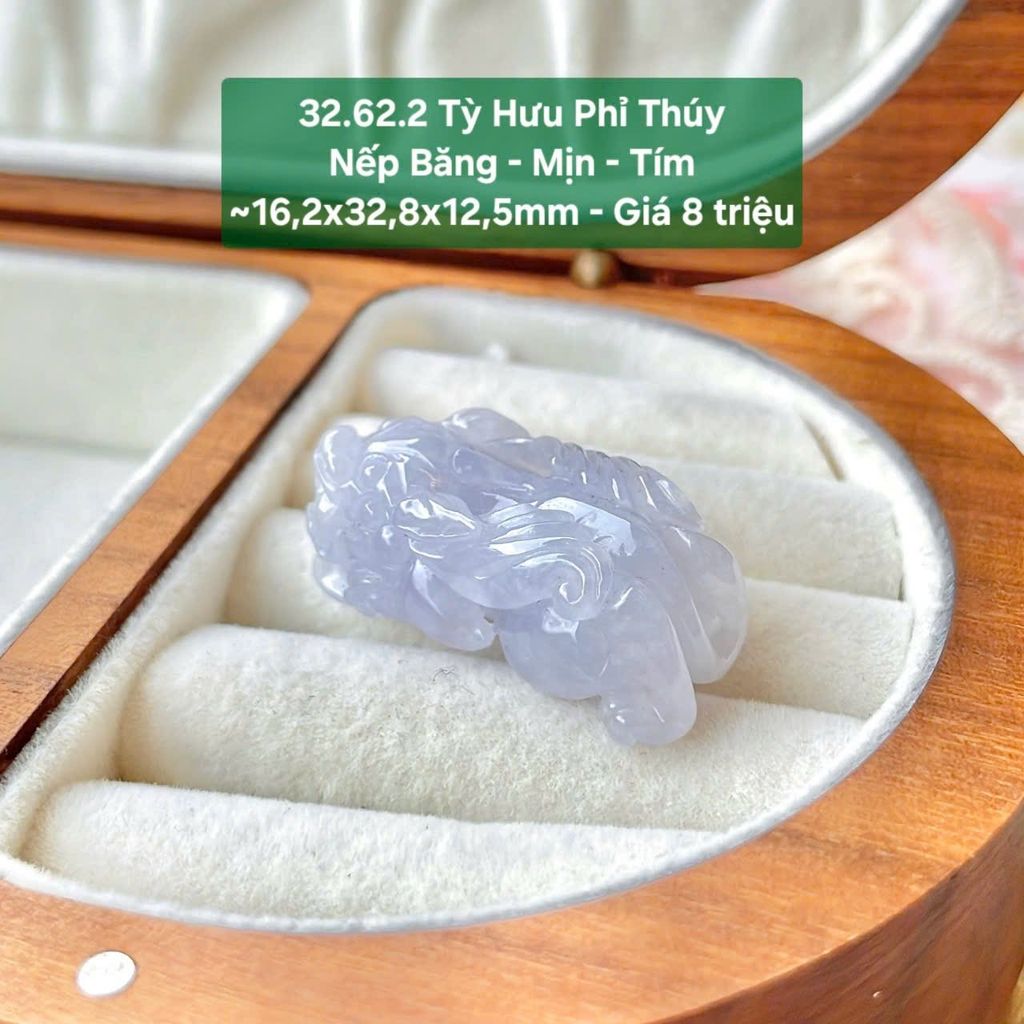 Tỳ Hưu Phỉ Thúy Nếp Băng - Mịn - Tím - 32.62.2