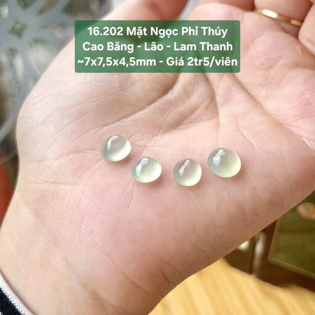 Mặt Ngọc Phỉ Thúy Cao Băng - Lão - Lam Thanh ~7x7,5x4,5mm 16.202