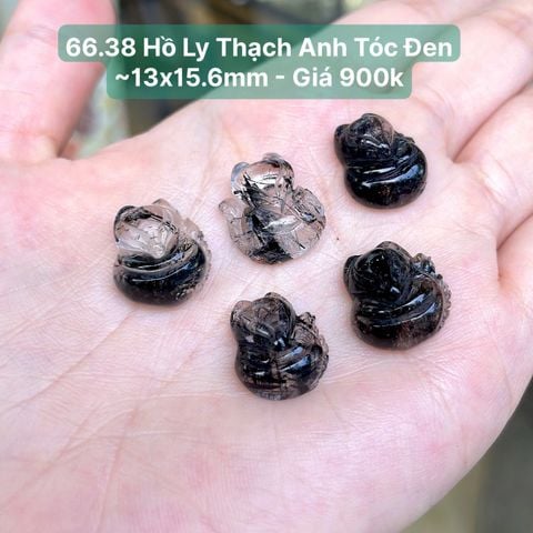 Hồ Ly Thạch Anh Tóc Đen ~13x15.6mm - 66.38