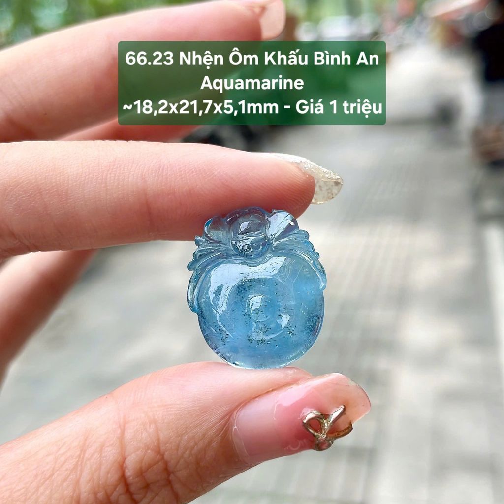 Nhện Ôm Khấu Bình An Aquamarine  ~18,2x21,7x5,1mm 66.23