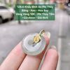 Khấu Bình An Phỉ Thuý Băng - Keo - Hoa Bay VV18K - Phỉ Thuý tấm ~22x4mm - 128.6